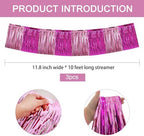 Pink Mix Fringe Garland Banner 30ft Wall Tinsel Foil Streamers in Pink Mix, alternate view 3