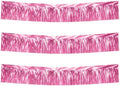 Pink Party Streamers Table Skirt Tinsel 3 Packs 36 Feet Metallic Foil Fringe Garland Wall Ceiling Hanging Fringe
