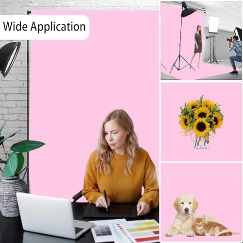Pink Photography Backdrop for Photoshoot, Fabric 5x7ft in 5x7ft, alternate view 2