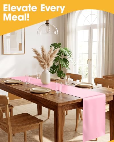 Pink Plastic Table Runner Party Decorations, Disposable, 4 Pack, alternate view 3