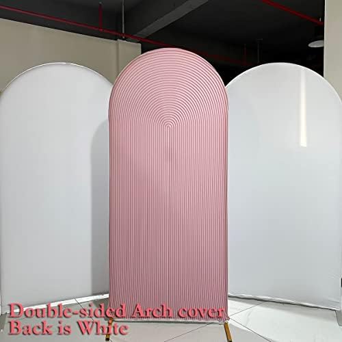 Pink Ripples Pattern Arch Backdrop Cover for Birthday Party Wedding Baby Shower Decorations Chiara Backdrops, alternate view