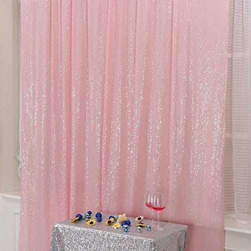 Pink Sequin Backdrop, 10Ft x 10Ft Glitter Photography Background Curtains for Party Baby Shower Wedding Birthday, alternate