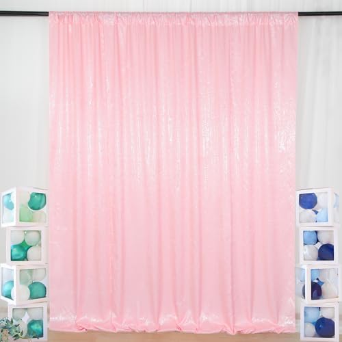 Pink Sequin Backdrop 7x7FT - Sparkling Party Photo Booth Background with Rod Pocket, Birthdays, Weddings, alternate view 2