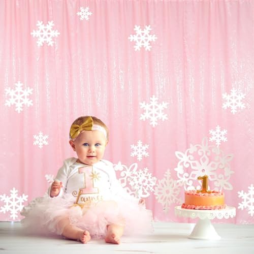 Pink Sequin Backdrop 7x7FT - Sparkling Party Photo Booth Background with Rod Pocket, Birthdays, Weddings, alternate view 5