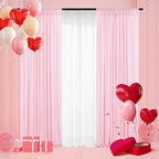 Pink Sequin Backdrop Curtain, 2 Panels 2Ft x 8Ft Glitter Photography Background for Party Baby Shower Wedding