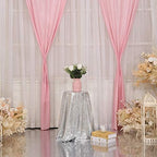 Pink Sequin Backdrop Curtain, 2 Panels 2Ft x 8Ft Glitter Photography Background for Party Baby Shower Wedding, alternate view
