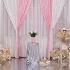 Pink Sequin Backdrop Curtain, 2 Panels 2Ft x 8Ft Glitter Photography Background for Party Baby Shower Wedding, alternate view