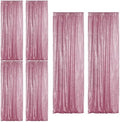 Pink Sequin Backdrop Curtain 6 Panels 2FTx8FT Glitter Pink Background Drapes Sparkle Photography Backdrop for