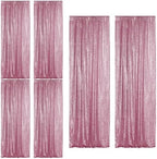 Pink Sequin Backdrop Curtain 6 Panels 2FTx8FT Glitter Pink Background Drapes Sparkle Photography Backdrop for