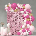 Pink Shimmer Wall Backdrop, 24 Panels, 6x4 Ft Photo Backdrop in 6x4 Ft