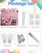 Pink Shimmer Wall Backdrop, 24 Panels, 6x4 Ft Photo Backdrop in 6x4 Ft, alternate view 5