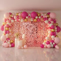 Pink Shimmer Wall Backdrop 48 Panels Cover 6 x 8 Ft, Photo Backdrops for Wedding, Anniversary, Birthday, Party