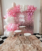 Pink Shimmer Wall Backdrop 48 Panels Cover 6 x 8 Ft, Photo Backdrops for Wedding, Anniversary, Birthday, Party, alternate