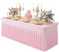 Pink Spandex Tablecloth for 8FT Rectangle Tables, Table Skirt