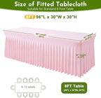 Pink Spandex Tablecloth for 8FT Rectangle Tables, Table Skirt, alternate view 2