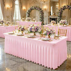 Pink Spandex Tablecloth for 8FT Rectangle Tables, Table Skirt, alternate view 7