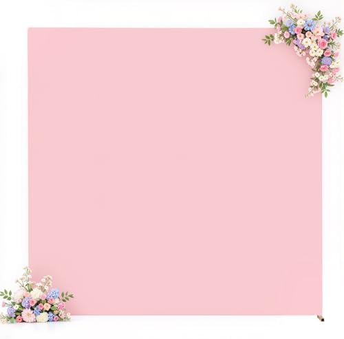 Pink Square Arch Backdrop Cover 8×8FT Spandex Arch Covers Fitted Wedding Balloon Arch Backdrop Stretchy Cover