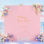 Pink Square Arch Backdrop Cover 8×8FT Spandex Arch Covers Fitted Wedding Balloon Arch Backdrop Stretchy Cover, alternate view