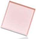 Pink Square Tray - 11 Inch Serving Tray, Hard Plastic, Decorative in 10.2"L x 5.5"W x 1.1"H in Pink