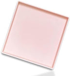 Pink Square Tray - 11 Inch Serving Tray, Hard Plastic, Decorative in 10.2"L x 5.5"W x 1.1"H in Pink