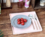 Pink Square Tray - 11 Inch Serving Tray, Hard Plastic, Decorative in 10.2"L x 5.5"W x 1.1"H in Pink, alternate view 6