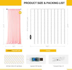 Pink Tulle Backdrop with Fairy Lights for Parites Wrinkle-Free Sheer Curtain Drapes Photo Back Drop for Wedding, alternate