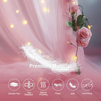 Pink Tulle Backdrop with Fairy Lights for Parites Wrinkle-Free Sheer Curtain Drapes Photo Back Drop for Wedding, alternate