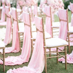Pink Wedding Arch Draping Fabric Chiffon Fabric, 29in x 18Ft 2 Panels Sheer Chiffon Outdoor Curtain for Wedding, alternate