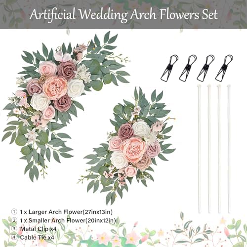 Pink Wedding Arch Flowers Set of 2, alternate view 3