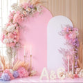 Pink White Arch Backdrop Cover Set of 2 Arch Covers 7.2 and 6ft Wedding Arch Cover Stretchy Backdrop Bridal Baby