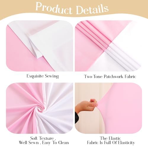 Pink White Arch Backdrop Cover Set of 2 Arch Covers 7.2 and 6ft Wedding Arch Cover Stretchy Backdrop Bridal Baby, alternate