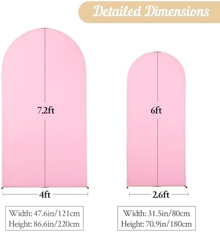 Pink White Arch Backdrop Cover Set of 2 Arch Covers 7.2 and 6ft Wedding Arch Cover Stretchy Backdrop Bridal Baby, alternate