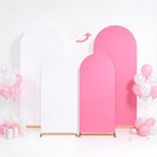 Pink White Arch Backdrop Covers 7.2FT 6FT Wedding Party Arch Covers in 6/7.2ft in Pink, White