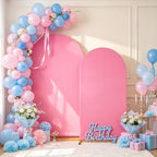Pink White Arch Backdrop Covers 7.2FT 6FT Wedding Party Arch Covers in 6/7.2ft in Pink, White, alternate view 2