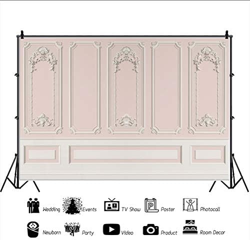 Pink White Vintage Room Inside Backdrop 10x8ft in 10x8ft, alternate view 3