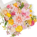 Pink Yellow Artificial Flowers Box Combo Garden Wedding Decor in Pink Yellow