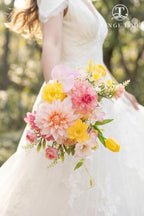 Pink Yellow Artificial Flowers Box Combo Garden Wedding Decor in Pink Yellow, alternate view 4