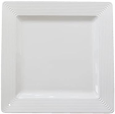 Pinstripes Ceramic Square Platter K9 in 13" X 13" in Square