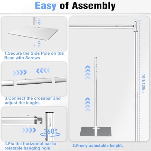 Pipe and Drape Backdrop Stand 10FT x 8FT, Adjustable Backdrop Stand Heavy Duty, Background Stand, Backdrop Stand, alternate