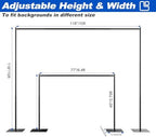 Pipe and Drape Backdrop Stand 10ftx10ft Adjustable Background Support System Heavy Duty Background Stand for, alternate view