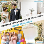 Pipe and Drape Backdrop Stand, 10x10ft Heavy Duty Backdrop Stand with Metal Base, Adjustable Height & Width, alternate view 4