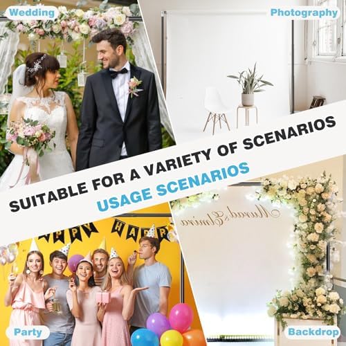 Pipe and Drape Backdrop Stand, 10x10ft Heavy Duty Backdrop Stand with Metal Base, Adjustable Height & Width, alternate view 4