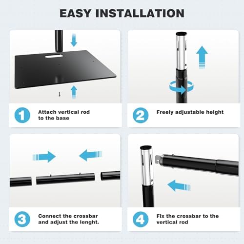 Pipe and Drape Backdrop Stand, 10x10ft Heavy Duty Backdrop Stand with Metal Base, Adjustable Height & Width, alternate view 6