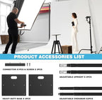 Pipe and Drape Backdrop Stand, 10x10ft Heavy Duty Backdrop Stand with Metal Base, Adjustable Height & Width, alternate view 7
