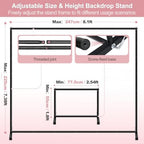 Pipe and Drape Backdrop Stand, 8.1x7.4ft Heavy Duty Adjustable Backdrop Frame, Background Holder Square Metal, alternate view