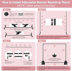 Pipe and Drape Backdrop Stand, 8.1x7.4ft Heavy Duty Adjustable Backdrop Frame, Background Holder Square Metal, alternate view