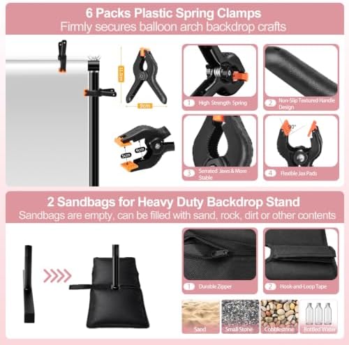 Pipe and Drape Backdrop Stand, 8.1x7.4ft Heavy Duty Adjustable Backdrop Frame, Background Holder Square Metal, alternate view