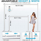 Pipe and Drape Backdrop Stand, 8x10ft Heavy Duty Backdrop Stand with Metal Base, Adjustable Height & Width, alternate view 2