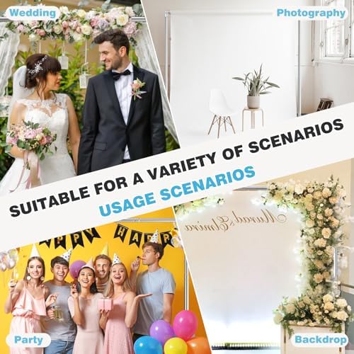 Pipe and Drape Backdrop Stand, 8x10ft Heavy Duty Backdrop Stand with Metal Base, Adjustable Height & Width, alternate view 4