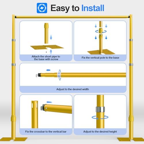 Pipe and Drape Backdrop Stand Heavy Duty 12x10ft -Gold in 12x10ft, alternate view 6